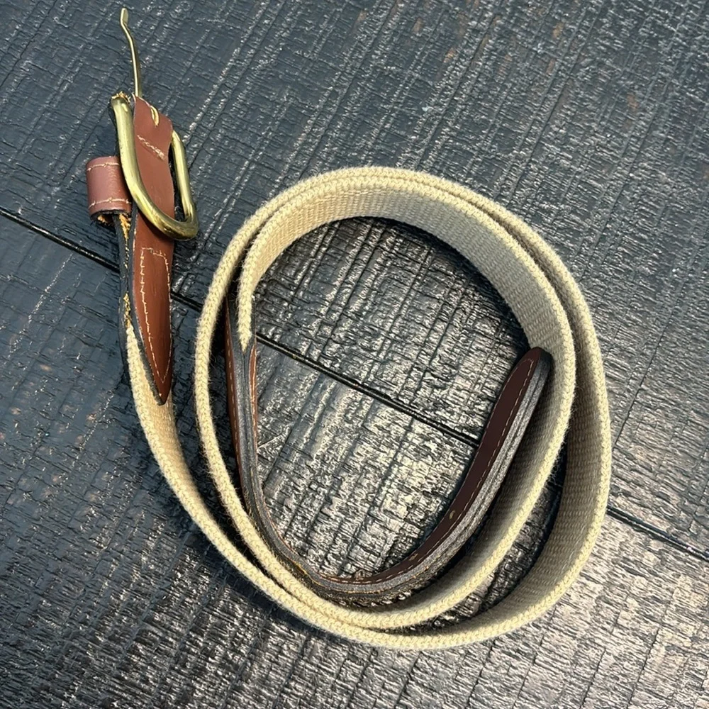 Zep-Pro Fish Canva Leather Brown Beige Coastal Belt size 38 - Picture 9 of 9